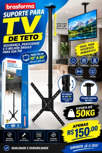 Suporte de Teto para TV Brasforma