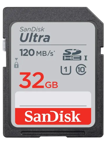 SanDisk Cartão de memória Ultra SDHC UHS-I de 32 GB - 120 MB/s, C10, U1, Full HD, cartão S