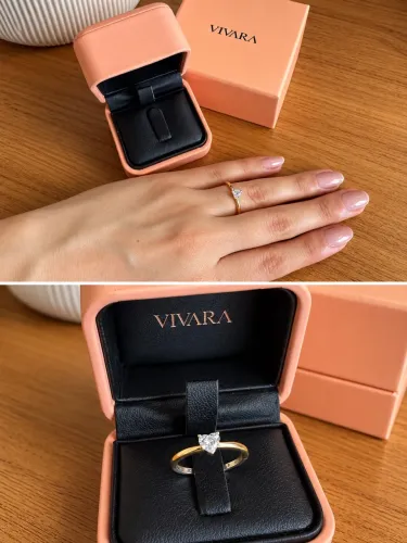 Anel Solitário Lume Coração Vivara - 0,24 ct