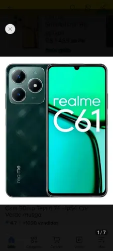 celular realme c61 ótimo estado pouco usado