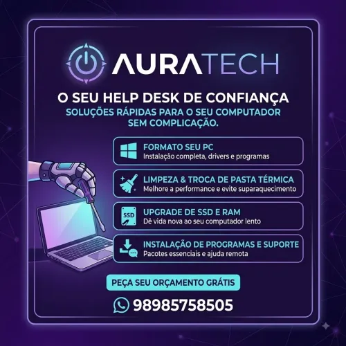 Formatação de PC e Notebook / Limpeza / Upgrade de SSD - AuraTech?