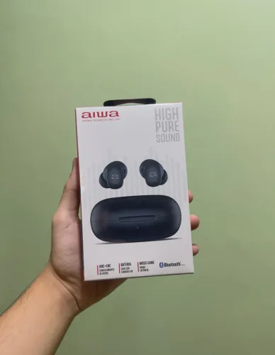 Fone de Ouvido Earbud AIWA EB-03-B Bluetooth IPX5 ANC Modo Ambiente