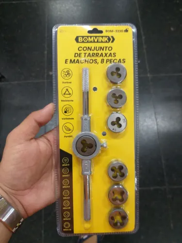 Conjunto de tarraxas é machos 8 peças