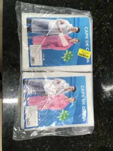 Capa Chuva Pvc Reforçada Transparente Adulto c/ Capuz (2 peças) - LACRADA