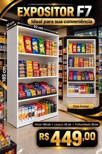 EXPOSITOR CM PRATELEIRAS MDF NOVO ENTREGA GRÁTIS