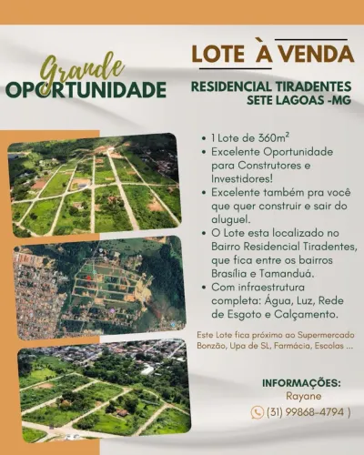 Excelente Lote 360m² no Residencial Tiradentes - Pronto para Construir!