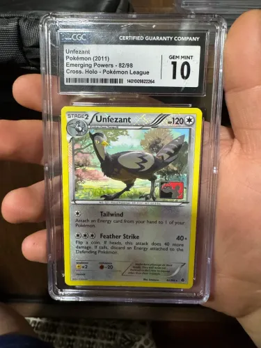 carta graduada pokémon unfezant cgc 10 gem mint