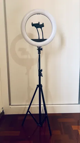 RING LIGHT XK-814B COM TRIPÉ E SUPORTE PARA CELULAR - PERFEITO ESTADO