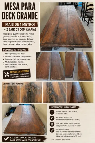Mesa deck com defeito