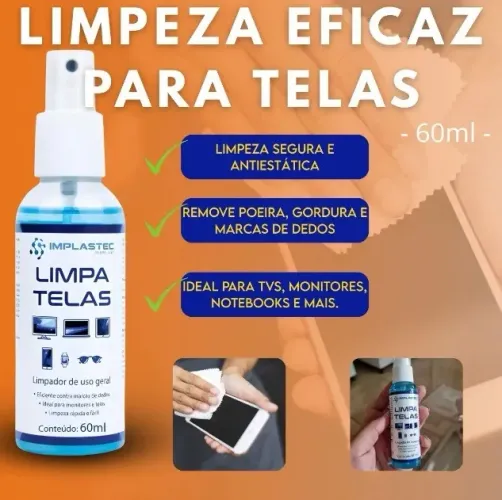 Limpa tela spray 60ml implastec