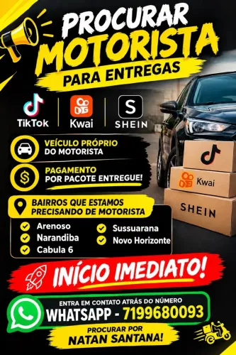 Entregador, tik tok, shoope e kwai!