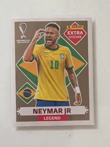 Figurinha Neymar Ouro Extra - Álbum Copa do Mundo Qatar 2022 Panini