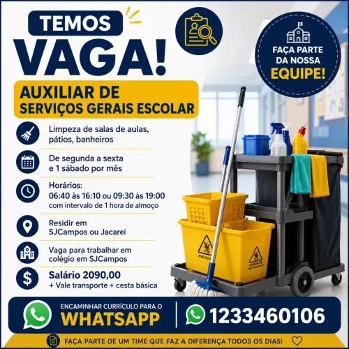 Vaga auxiliar de serviços gerais