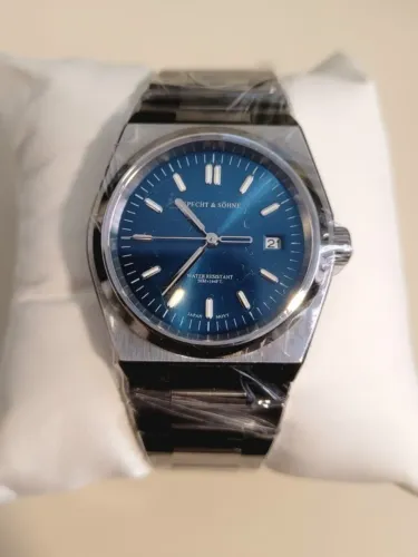 Specht&Sohne "PRX" 37mm Azul, Safira e Aço Inoxidável Movimento Seiko