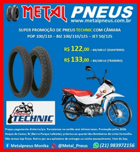 Pneu Moto Technic Pop Biz Jet - Novos Com Garantia