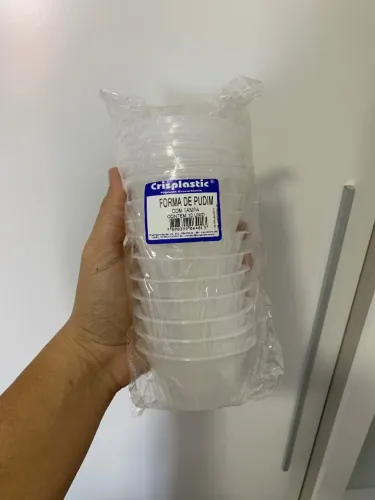 Lote 12 Pacotes Forma de Pudim com Tampa (120 Unid. 140ml) - Crisplastic