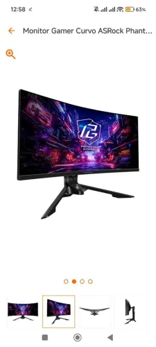 Monitor asrock phantom gaming 34" WQHD 180HZ (4 MESES USO)