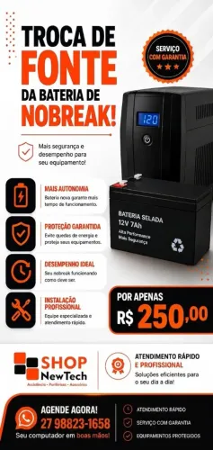 TROCA DE BATERIA NOBREAK