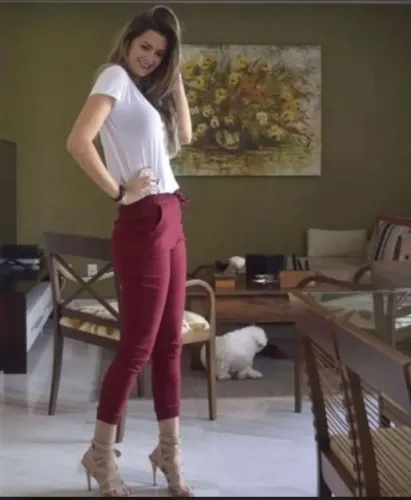 Calça jogger marsala P ou M