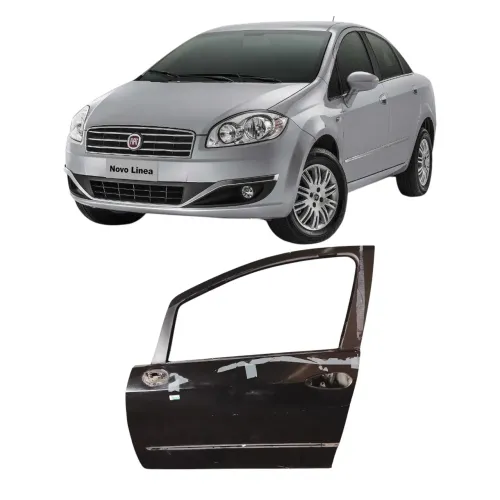 Porta Dianteira Esquerda Fiat Linea 2009 2012 Dianteira Esquerdo Preto