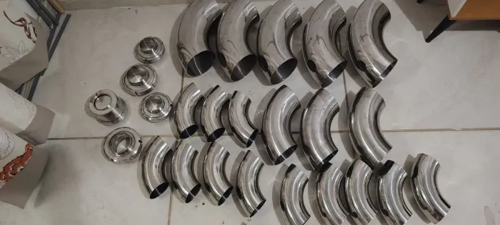 Kit 21 Curvas De Inox <br>5 Uniões Sanitárias