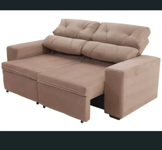 Sofá retrátil reclinável 3 lugares Suede