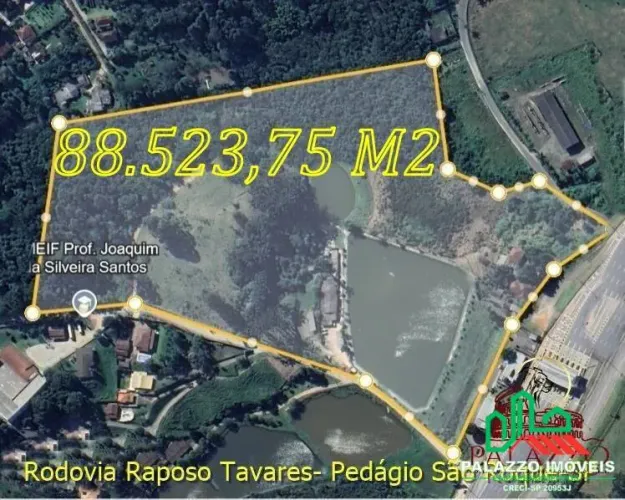 ÁREA 88.523,75M2 INCORPORAÇÃO/PARCERIA FRENTE RODOVIA RAPOSO -SÃO ROQUE SP