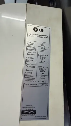 Ar condicionado LG 9000 btus