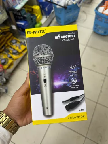 Microfone B-MAX com Fio - PROFISSIONAL - NOVO na Caixa