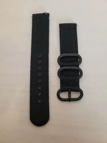 Pulseira nylon preta 20mm