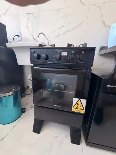 Fogao atlas preto temperado