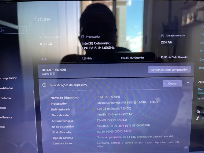 Notebook Acer Aspire | 8GB RAM | SSD 240GB | Windows 11 + Office