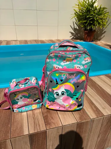 Kit Mochila De Rodinhas Spector 32 litros + Lancheira Térmica Infantil Reforçada