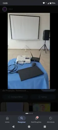 Alugo projetor com notebook