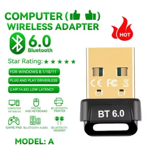 Adaptador USB Bluetooth 6.0 para PC - PRO