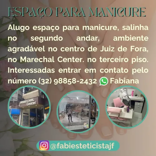 Aluguel de espaço para manicure