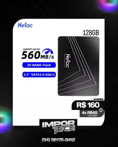 SSD SATA lll 128GB Netac. @importech_084