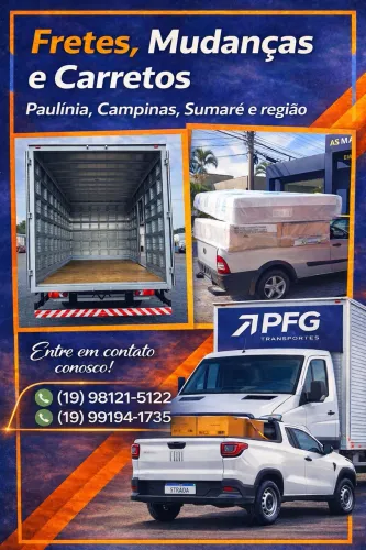 Fretes e mudanças PAULÍNIA CAMPINAS SUMARÉ E REGIÃO