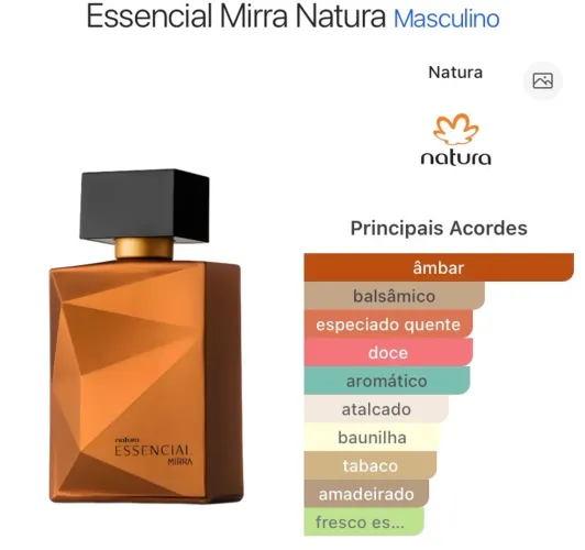 Essencial Mirra Natura Masculino 100ml apenas experimentado