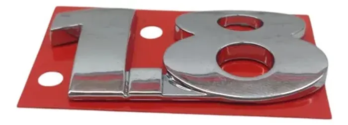 Emblema Traseiro 1.8 Volkswagen Parati Saveiro Gol Prateado