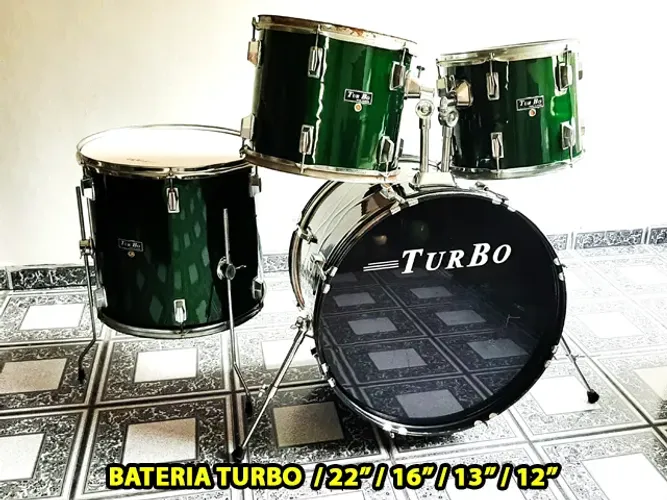 * * Bateria Acústica / TurBo / Com Acessórios * *