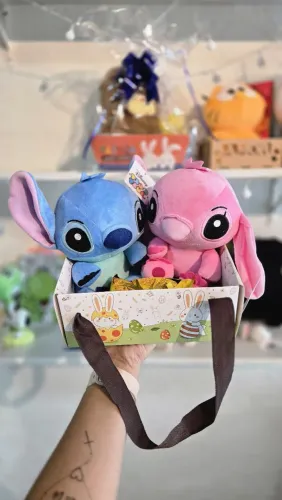 Stich e Angel cesta Páscoa Um amor de outro planeta! ?