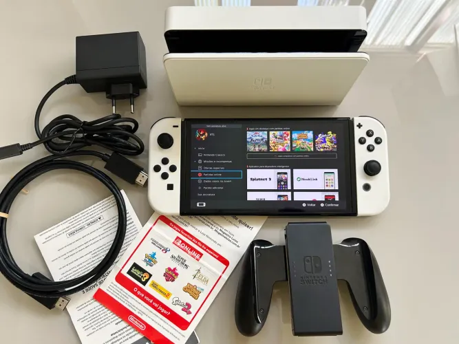 Nintendo Switch OLED | Dock e Todos Acessórios Originais  