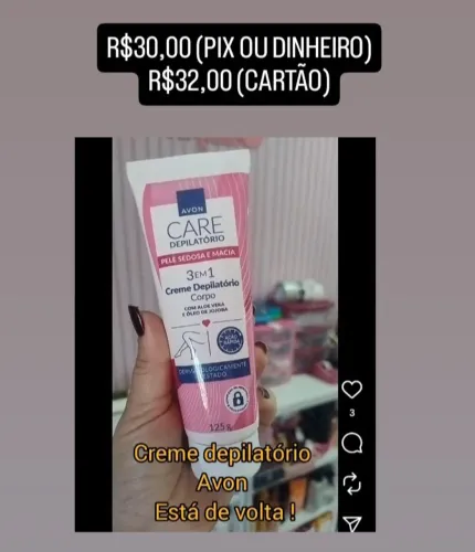 Creme depilatório para o corpo avon 