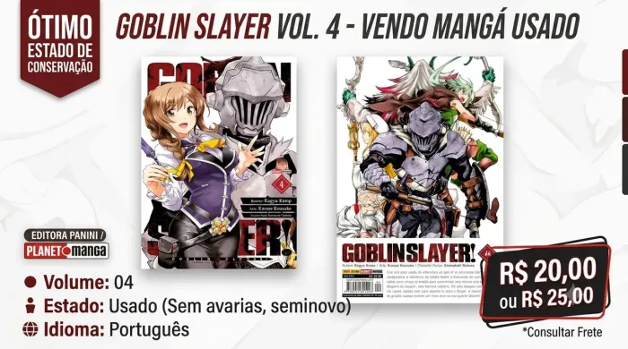 Mangá Goblin Slayer! - Volume 04 (Panini) - Perfeito Estado / Seminovo