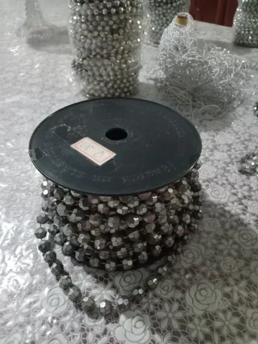 Fitas decorativas prata lantejoulas