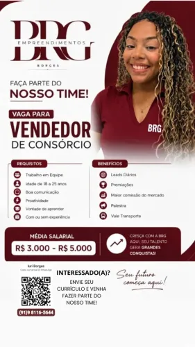 Vagas abertas para vendedor 