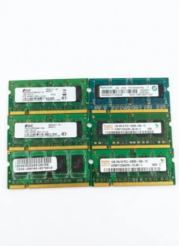 LOTE 6 MEMÓRIAS RAM SODIMM PC2/DDR2 1GB