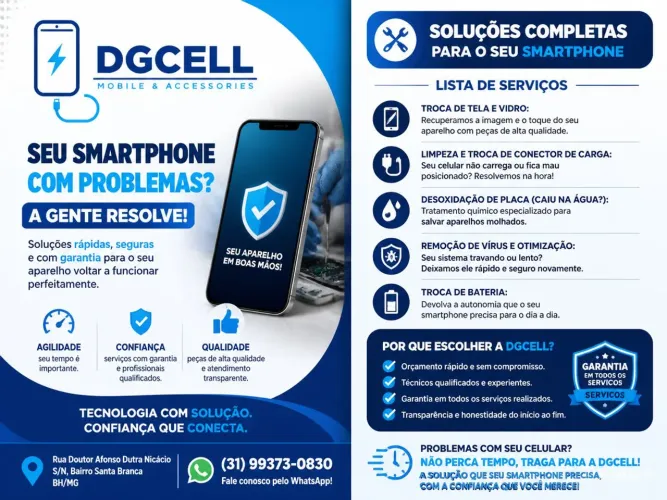 Reparo De Celulares Só Na DGCELL Assistência Técnica De Celulares Especializada