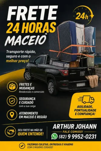 Fretes 24horas em Maceió. Venha realizar seu transporte com segurança.